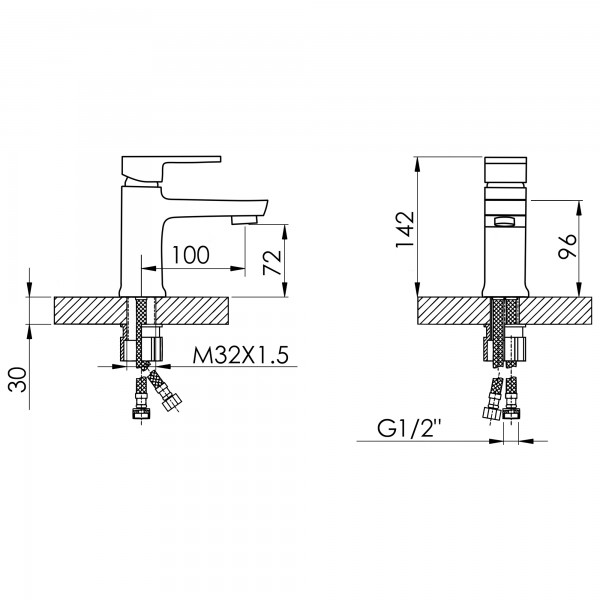 Смеситель для раковины белый Lidz LDWAW001WHI45397