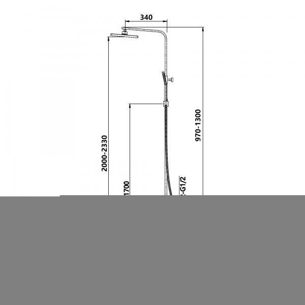 Душевая система универсальная Lidz Dozorca 1030 на три потребителя (с изливом) (k35) LDDOZ1030CRM45407 Chrome