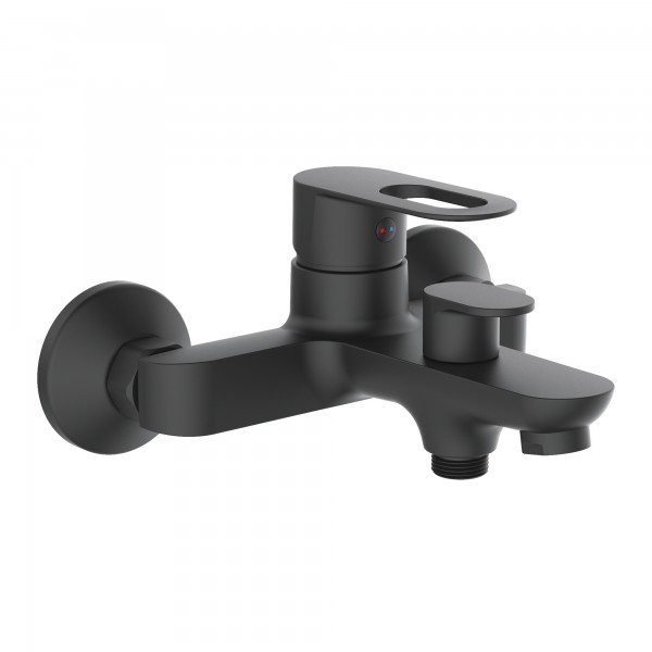Змішувач для ванни чорний Lidz LDLAT006BLA45419