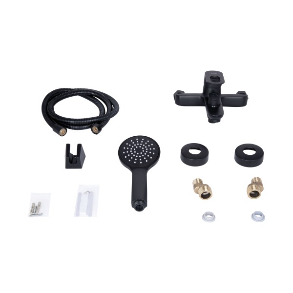 Змішувач для ванни чорний Lidz LDLAT006BLA45419