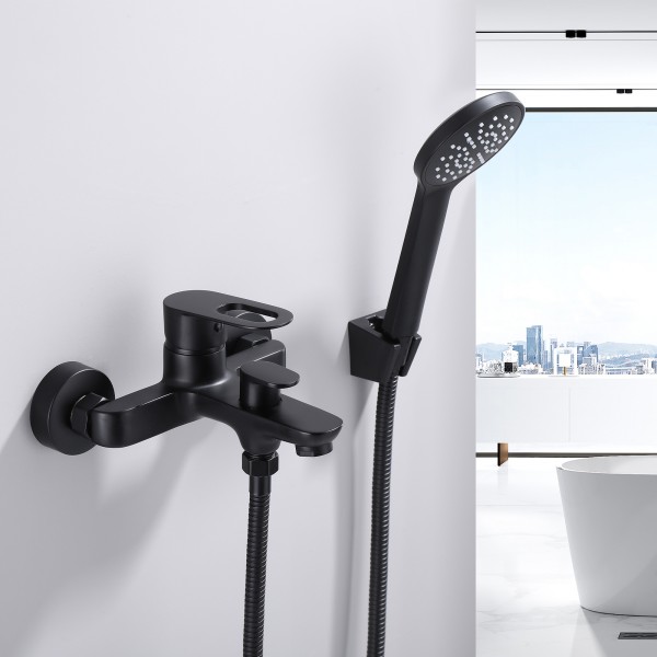 Змішувач для ванни чорний Lidz LDLAT006BLA45419