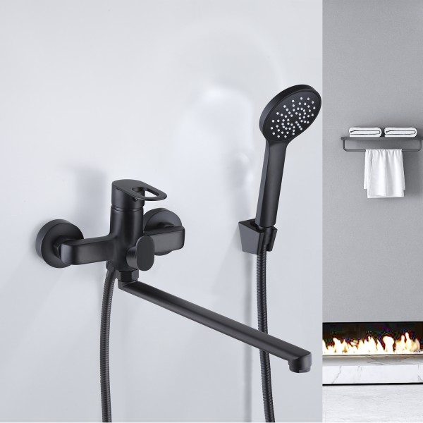 Смеситель для ванны черный Lidz LDLAT005BLA45420