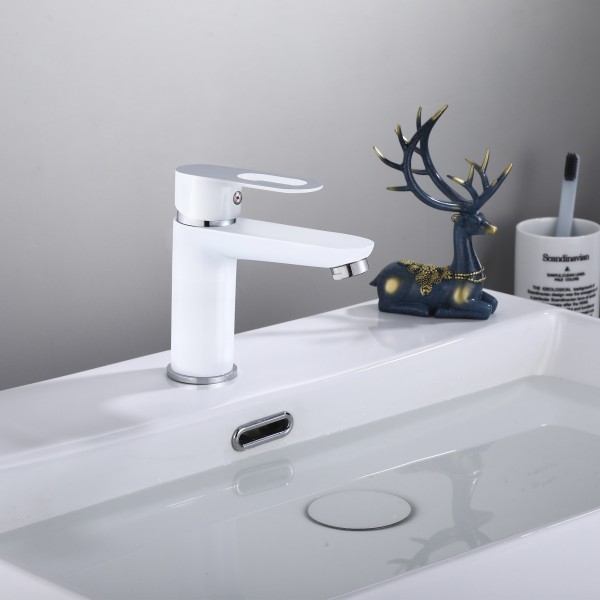 Смеситель для раковины белый Lidz LDLAT001WHI45423