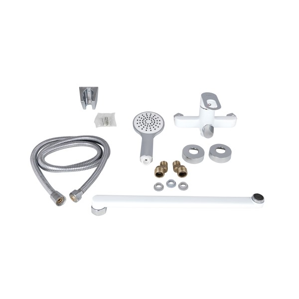 Смеситель для ванны с поворотным изливом белый Lidz LDLAT005WHI45425