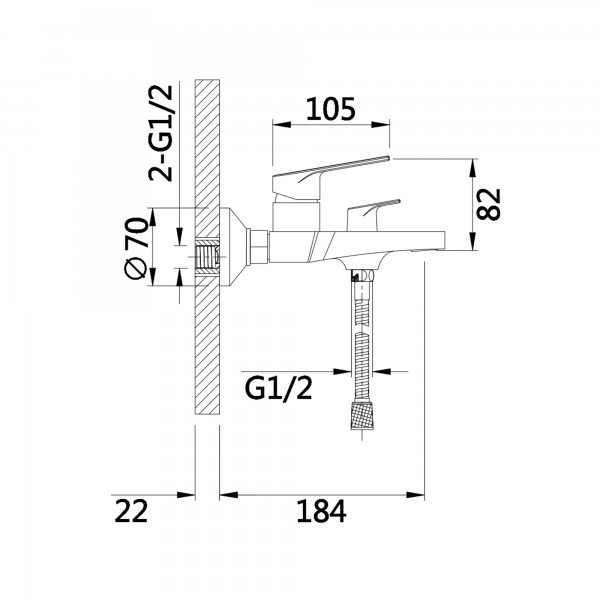 Смеситель для ванны Qtap Stenava New QTSTE259CRM45537 Chrome