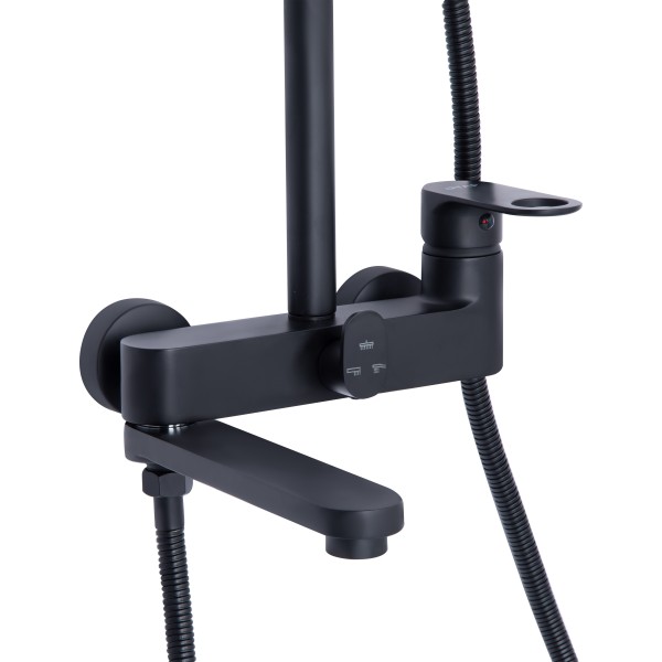 Душова система для ванни чорна Qtap Jay QTJAY111BLM45549 Black Matt