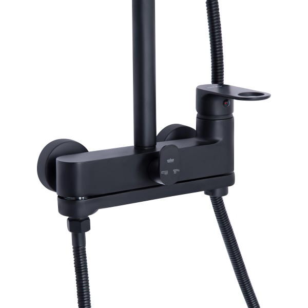 Душова система для ванни чорна Qtap Jay QTJAY111BLM45549 Black Matt