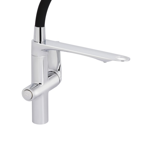 Змішувач для кухні з гнучким виливом із підключенням для питної води Qtap Vlasta New QTVLA364CRM45648 Chrome