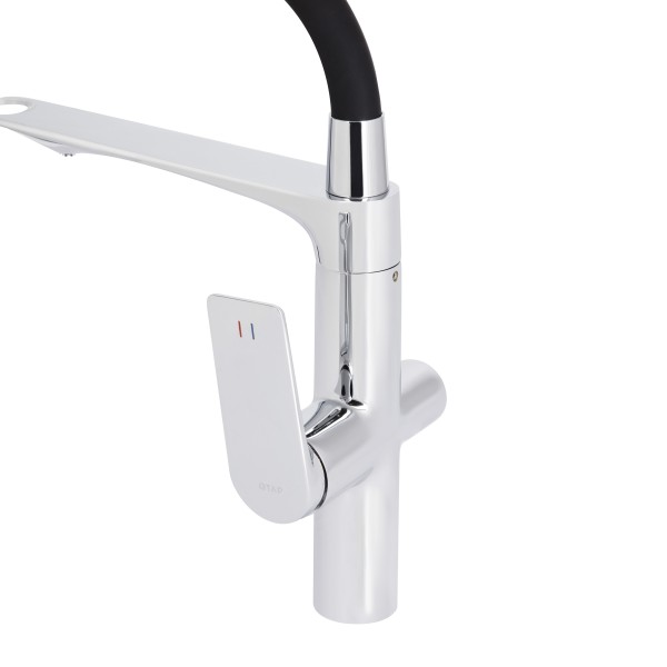 Змішувач для кухні з гнучким виливом із підключенням для питної води Qtap Vlasta New QTVLA364CRM45648 Chrome
