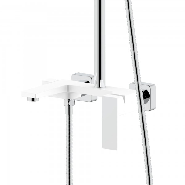 Душова система універсальна Qtap Gemini на три споживачі (з виливом) QTGEM111CRW45687 Chrome/White