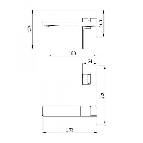 Змішувач для раковини прихованого монтажу Qtap Gemini QTGEM273BLM45694 Black Matt