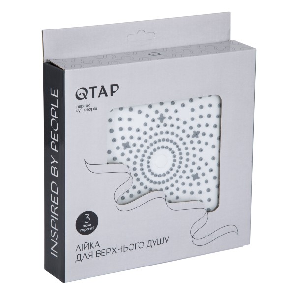 Лейка для верхнего душа Qtap Hlavova D 230 мм округлая QTHLA107CRM45787 Chrome/White