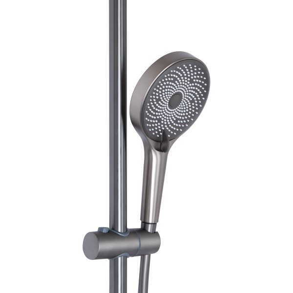 Душевая система универсальная Qtap Slavonice на три потребителя (с изливом) QTSLA111GMB45905 Gunmetal Black PVD