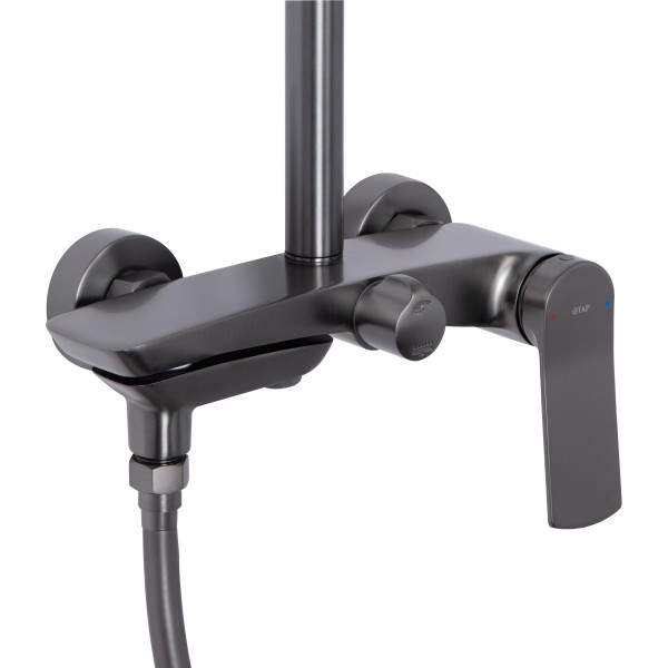 Душева система універсальна Qtap Slavonice на три споживачі (з виливом) QTSLA111GMB45910 Gunmetal Black PVD