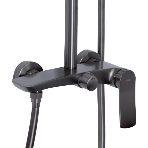 Душова система для душу Qtap Slavonice на два споживачі QTSLA110GMB45913 Gunmetal Black PVD