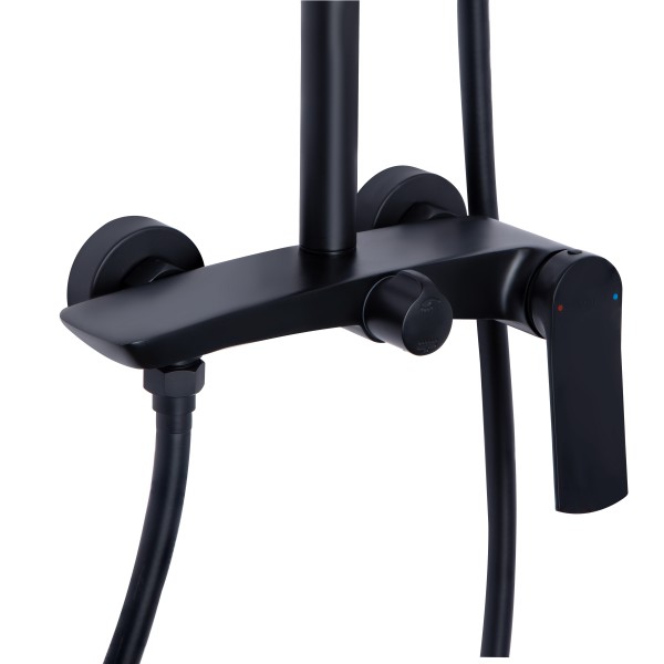 Душевая система для душа Qtap Slavonice на два потребителя QTSLA110BLM45914 Black Matt