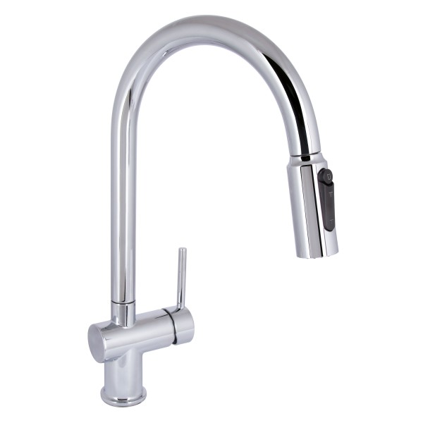 Смеситель для кухни с выдвижным изливом с подключением для питьевой воды Qtap Rozcesti QTROZ366CRM45938 Chrome
