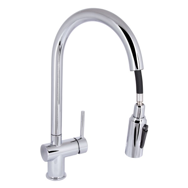 Смеситель для кухни с выдвижным изливом с подключением для питьевой воды Qtap Rozcesti QTROZ366CRM45938 Chrome