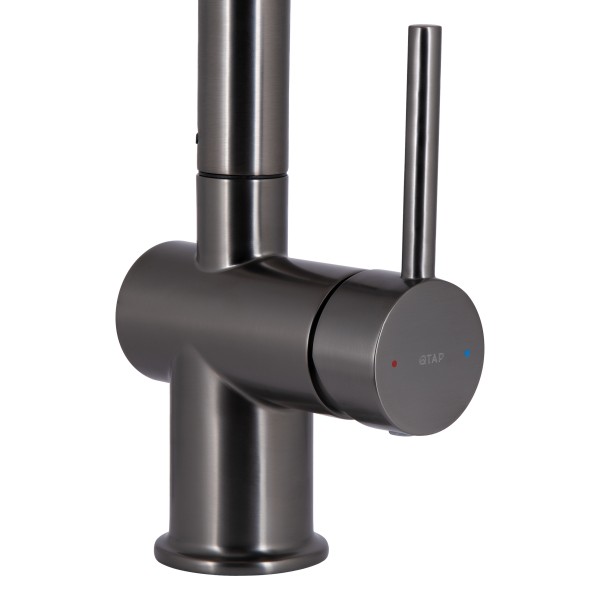 Смеситель для кухни с выдвижным изливом с подключением для питьевой воды Qtap Rozcesti QTROZ366GMB45939 Gunmetal Black PVD Смеситель для кухни с выдвижным изливом с подключением для питьевой воды Qtap Rozcesti QTROZ366GMB45939 Gunmetal Black PVD