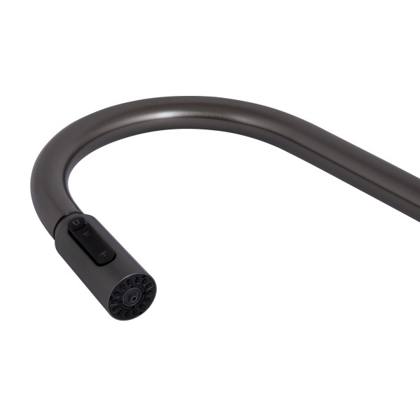 Смеситель для кухни с выдвижным изливом с подключением для питьевой воды Qtap Rozcesti QTROZ366GMB45939 Gunmetal Black PVD Смеситель для кухни с выдвижным изливом с подключением для питьевой воды Qtap Rozcesti QTROZ366GMB45939 Gunmetal Black PVD