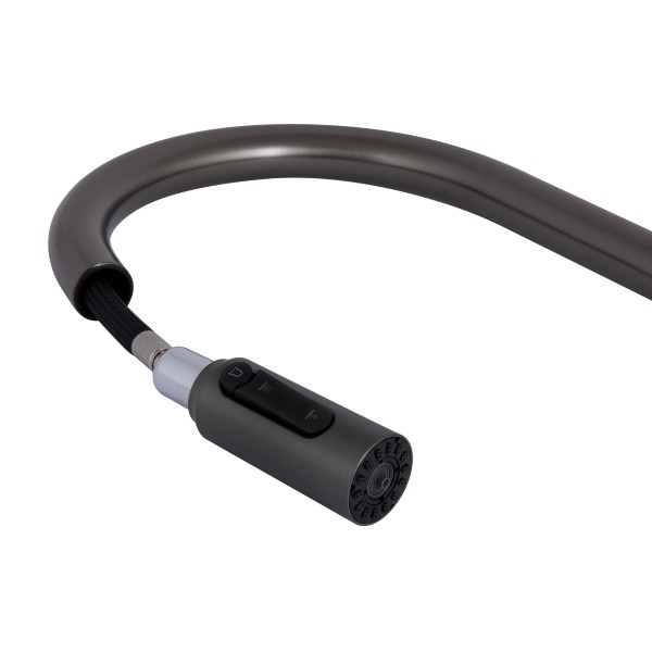 Смеситель для кухни с выдвижным изливом с подключением для питьевой воды Qtap Rozcesti QTROZ366GMB45939 Gunmetal Black PVD Смеситель для кухни с выдвижным изливом с подключением для питьевой воды Qtap Rozcesti QTROZ366GMB45939 Gunmetal Black PVD