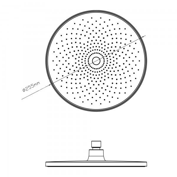Лійка для верхнього душу Qtap Hlavova D 250 мм округла QTHLA107BLM45949 Black Matt