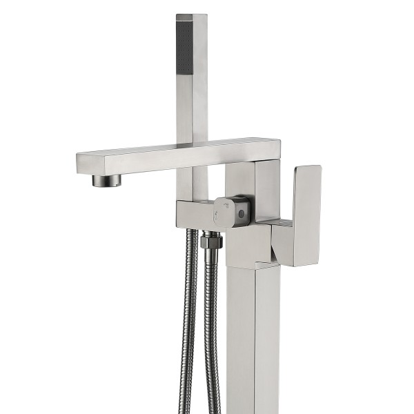 Змішувач для ванни підлоговий Lidz Kubis 004 LDKUB004NKS46101 Nickel