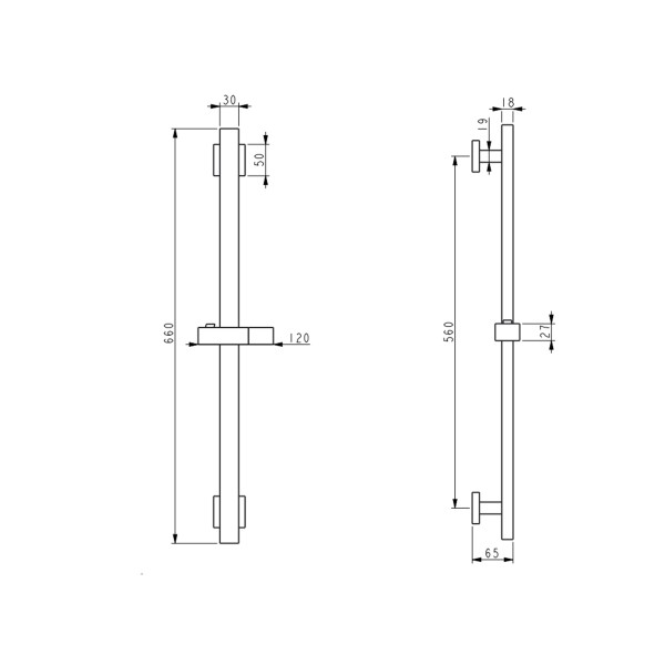 Душова стійка з тримачем універсальна Lidz Niagara 321 прямокутна LDNIA321NKS46113 Nickel