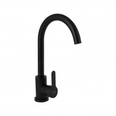 Смеситель для кухни чёрный матовый Brinex Pure 015F Black Matt BRIPUR015FBLM