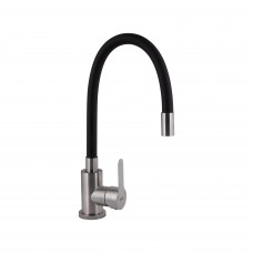 Смеситель для кухни с гибким изливом черный Brinex Pure 015F3 Nickel/Black BRIPUR015F3NKB