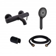 Смеситель для ванны с душем черный Qtap QTROB3060102B47661
