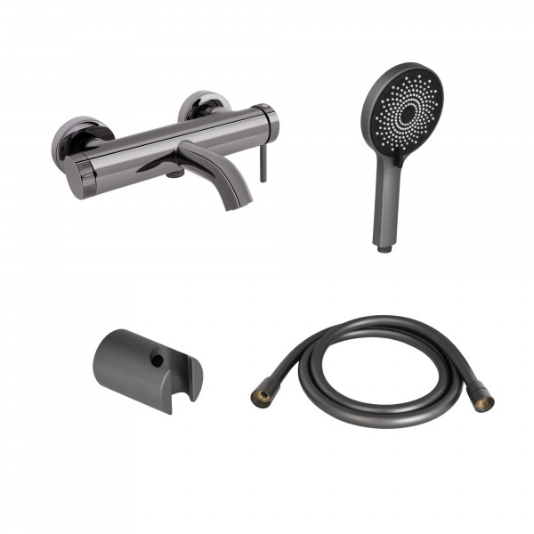 Смеситель для ванны с душем серый Qtap QTROB3060102K47662