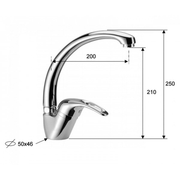 Змішувач для кухні DANIEL U14614CR