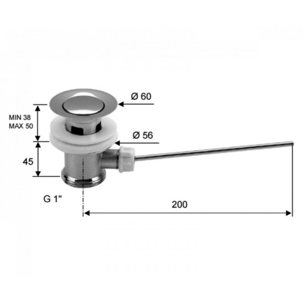 Донный клапан для раковины 1" click-clack REMER 9510