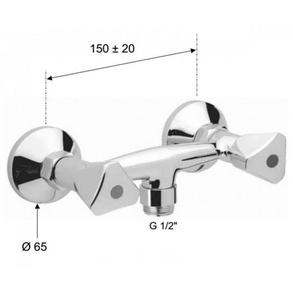 Смеситель для душа двухрычажный REMER 38YG