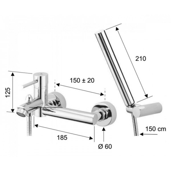 Смеситель для ванны с душем DANIEL S20610YC86