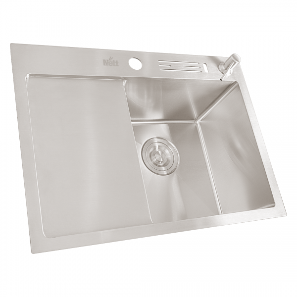 Накладная кухонная мойка с левым крылом Nett NS-6045(L)