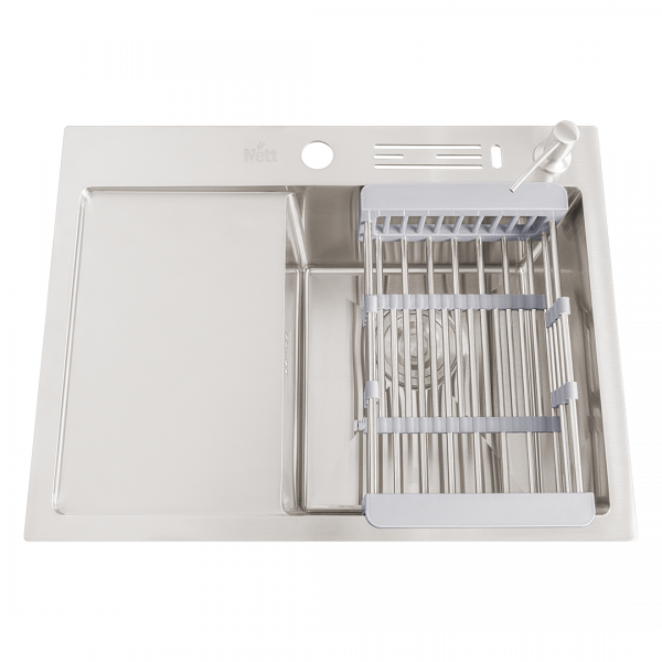 Накладная кухонная мойка с левым крылом Nett NS-6045(L)