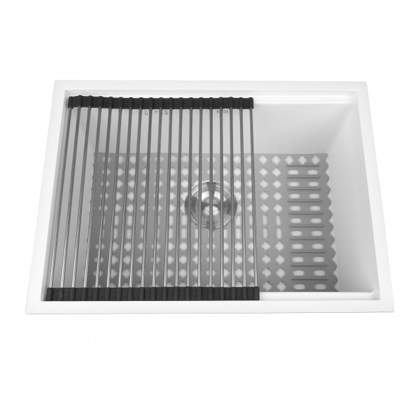 Кухонна мийка біла під стільницю 1.5 мм з нержавіючої сталі Nett NW-5742