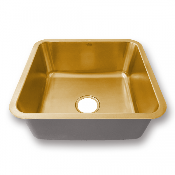 Золота мийка для кухні з нержавійки 45 см в стільницю Nett NG-4643