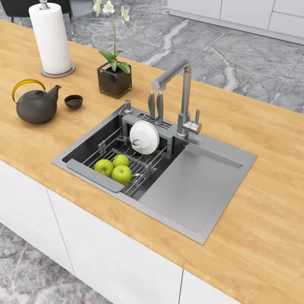 Накладная мойка на кухню с правым крылом 1.5 мм Nett NS-6045(R)