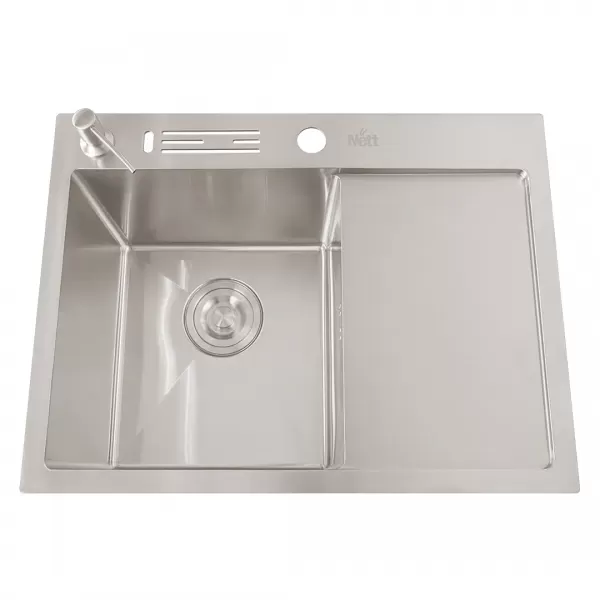 Накладная мойка на кухню с правым крылом 1.5 мм Nett NS-6045(R)