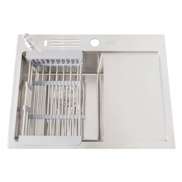 Накладная мойка на кухню с правым крылом 1.5 мм Nett NS-6045(R)