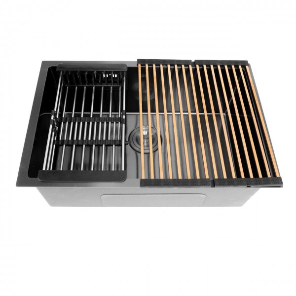 Чорна мийка для кухні з нержавійки з PVD покриттям Nett NB-6845