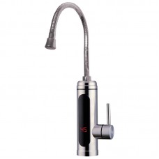 Водонагреватель проточный для кухни с гибким изливом 3 кВт нержавеющая сталь ZERIX ELW34-EF (ZX4935)