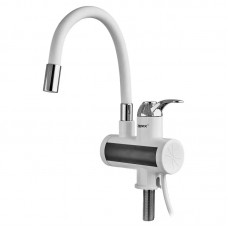 Проточний водонагрівач для кухні з гнучким виливом і індикатором температури 3,3 кВт Zerix ELW21-EF-WHITE