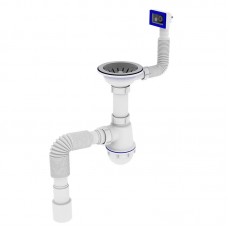 Сифон для мойки с квадратным переливом 1 1/2 х 40/50 ZERIX ZX4952