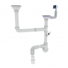 Сифон для подвійної мийки з відводом 1 1/2" ZERIX ZX4955