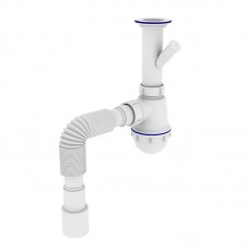 Сифон для мойки с отводом для стиральной машины 1 1/2 х 40/50 ZERIX ZX4951