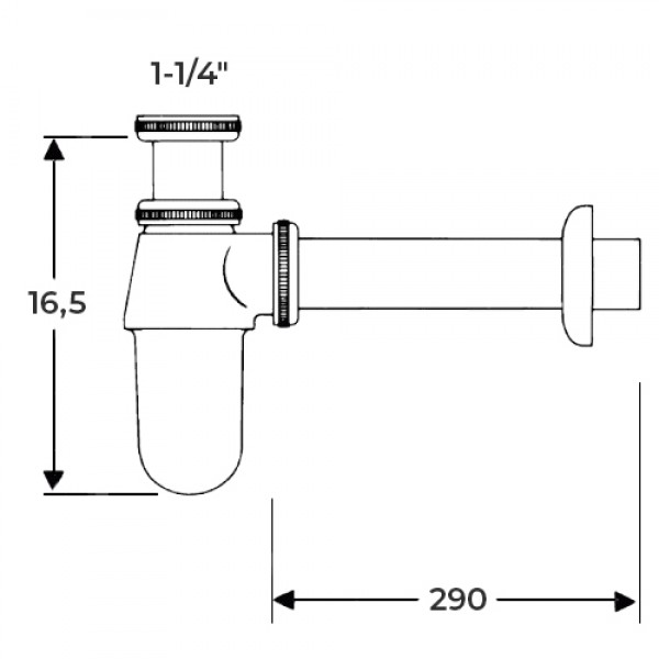Сифон для раковини 1 1/4 х 32 мм ZERIX ZX2640
